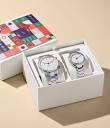 His and Hers Multifunction Stainless Steel Watch Box Set ...