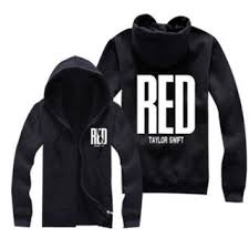Black And Red Zip Up Hoodie Taylor Swift Red Album Printed Zip Up Hoodie For Men Taylor Swift Red Album Taylor Swift Merchandise Hoodies
