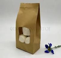 Brown Paper Sealable Paper Bag Heat Sealable Box Bag Recyclable Brown Kraft  Paper Bag With Clear