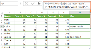 Using If With The Min And Max Functions Microsoft Excel Formulas Excel Excel Formula