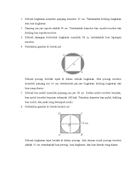 Kita akan mencari luas yang tidak diarsir dari perpotongan persegi dan persegi panjang. Soal Dan Pembahasan Lingkaran