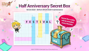 With this code you get. Evento De Cajas Secretas Por El Medio Aniversario De Seven Deadly Sins Grand Cross Banwoh