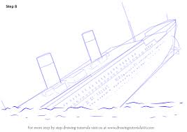 Learn How To Draw Titanic Sinking Boats And Ships Step By Step Drawing Tutorials Titanic Drawing Titanic Sinking Titanic