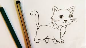 Coloring page outline of cartoon cat with soccer cup. How To Draw A Cat Easy Step By Step Drawing Tutorial For Beginners And Kids Youtube