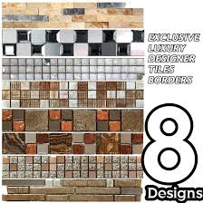 For our green bathroom counter top, we just put a simple border, knowing we were going to add a colorful mirror and other colorful decorations in the room. Mosaic Border Tiles Peel Stick Design 8 Colours Various Pack Sizes Ebay