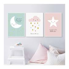 Compare prices on cloud decor pillow in bedding. Star Moon Cloud Posters Prints Baby Room Nursery Decor Wall Art Canvas Painting Ebay