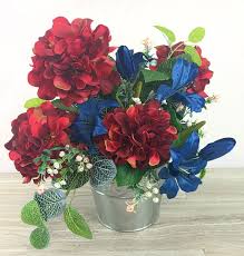 Artificial flowers, plants and trees. Patriotic Flower Arrangement Red White Blue Artificial Flower Decoration July 4th Centerpiece Artificial Flowers Blue Flower Arrangements Flower Arrangements