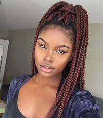 Love These Box Braids Hairstyles Burgundy Box Braids Colored Box Braids