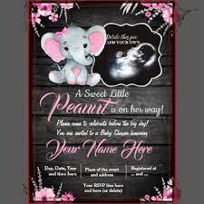Ultrasound Elephant Baby Shower Invitation Rustic Invitation Zazzle Com Elephant Baby Shower Invitations Elephant Baby Shower Baby Shower Invitations