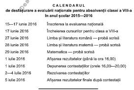 Check spelling or type a new query. Calendar Evaluarea Nationala 2016 Elevii De Clasa A Viii A Vor Incepe Examenele Pe 27 Iunie Hotnews Mobile