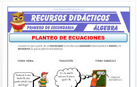 En este libro de matemáticas de 1° de secundaria se incluyen actividades, practicas, consignas y ejercicios para cada aprendizaje esperado y/o contenido, se titula: Planteo De Ecuaciones Ejercicios Para Primero De Secundaria