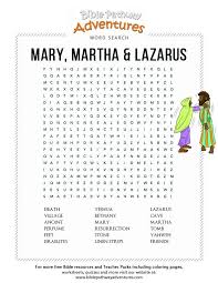 John reports that jesus loved lazarus and his sisters. Free Bible Word Search Mary Martha And Lazarus With Images Bible Word Searches Bible Study Lessons Scripture Lessons