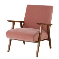 fauteuil vintage rose pieds en frene massif en 2020 fauteuil vintage fauteuil maison du monde