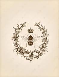 Instant Download Printable Vintage Pretty Honey Bee In Frame Etsy Honey Bee Tattoo Bee Images Bee Printables