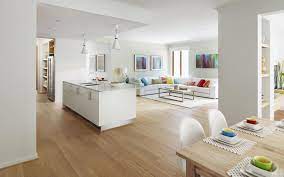 Stunning Open Plan Layout Also Loving The Shelving In The Pillar Between The Rooms Very Clever Modernhomedec Open Plan Kitchen Living Room Home House Design