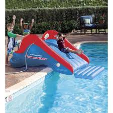 Inflatable Super Backyard Water Slide With Weighted Base For Kids Pool Fun Hearthsong Swimming Pool Toys Kid Pool Backyard Pool