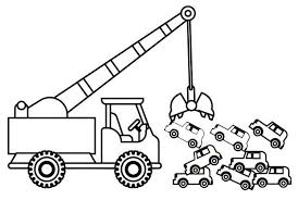 Crane Truck Towing And Carrying Cars Coloring Sheet For Children Truck Coloring Pages Truck Cranes Coloring Pages