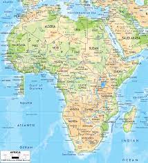 Africa does not have a long chain of mountains, such as the the continent's most distinctive landforms are in east africa. Physical Map Of Africa Ezilon Maps