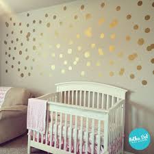 Metallic Gold Polka Dot Wall Decals Peel And Stick Polka Dot Wall Stickers