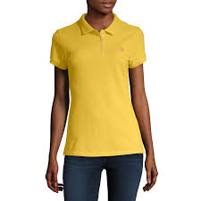 Us Polo Assn Womens Short Sleeve Knit Polo Shirt Juniors In