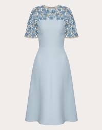 embellished crepe couture dress for woman valentino online