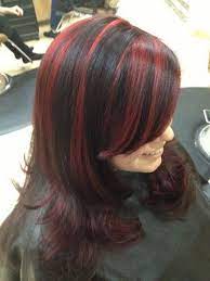 Black Hair Red Highlights Diy Black Hair Red Highlights Diy Diy Highlights Hair Hair Highlights And Lowlights Cool Hairstyles