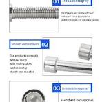 M20-2.5 DIN 912 DIN 7991 ISO7380 Inner Hexagon Allen Bolt ...