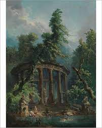 Print Of The Bathing Pool Creator Hubert Robert Painting Pool Paint Classic Paintings
