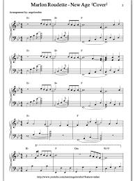 Piano Sheet Music New Age Marlon Roudette Piano Sheet Cover