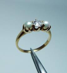Antique Black And White Pearl Ring Antique Black Starr Frost Old European Diamond 18k Gold Pearl Ring Estate Gold Pearl Ring Pearl Ring Gold Pearl