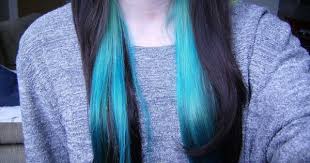 Black And Neon Green Hair Underneath Dark Brown With Blue Under Layers For Something A Little More Subtle Turquoise Hair Hair Styles Teal Hair