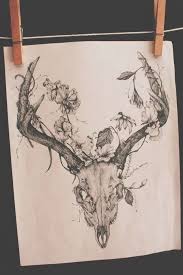 Want A Deer Skull And Bull Skull Together Or Maybe Her Flower Behind The Deer Skull Done On Left Foot As Of 7 16 14 Antler Tattoos Deer Skull Tattoos Tattoos