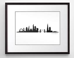 Black And White Skyline Clipart London Skyline Black And White Silhouette Plus Vector Clipart Pack Of Buildings Wall Art Vector Skyline Artwork London Skyline Silhouette Black And White