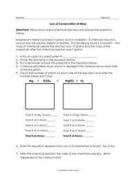 Law Of Conservation Of Mass Worksheet Conservation Of Mass Science Notebook Worksheets