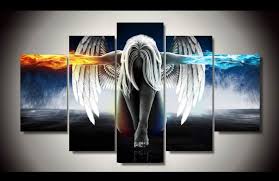 Angel Power Fire And Ice 5-Piece Wall Art Canvas Angel Art