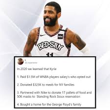 Chapter 4 (2015), uncle drew (2018) and uncle drew: Kyrie Irving In 2020 Paid 1 5m Of Wnba Players Salary Donated 323k To Meals To Ny Families Donated Food And 50k Masks Bought A Home For George Floyd S Family Fadeaway World