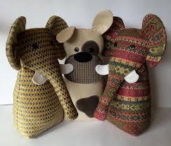 Elephant Dog Door Stop Stuffed Toys Patterns Fabric Toys Soft Dolls The outer shell can be removed for washing.