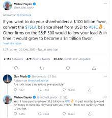 His twitter doesn't feel real. Bitcoin Microstrategy Ceo Michael Saylor Rat Elon Musk Auf Twitter Das Kapital Von Tesla Von Usd In Btc Umzuschichten Onvista