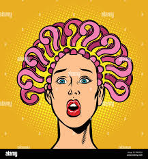 Woman question mark head hi-res stock photography and images