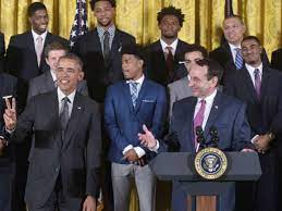 Coach k became the first div. Duke S Coach K Thanks Obama For Being An Amazing Leader