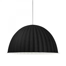 Under the bell is not only usable as decorative pendant lamp, but it can also set characteristic accents as individual design object. Under The Bell Pendant Lamp In Black Acoustic Felt Muuto