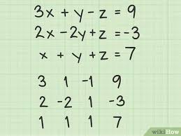 Linear systems with three variables. How To Solve Matrices With Pictures Wikihow