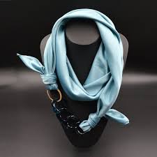 silk scarf acrylic pendant pattern printed scarf sky blue taki kolyeler esarp