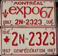 Montreal Expo 67 License Plate Expo 67 Montreal Canada Montreal
