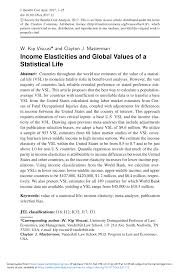 This is a list of countries by gross national income per capita in 2019 at nominal values, according to the atlas method, an indicator of income developed by the world bank. Pdf Income Elasticities And Global Values Of A Statistical Life