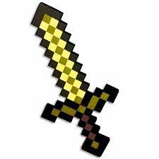 Minecraft Gold Sword Foam Weapon 18 Exclusive 8 Bit Cosplay Brand New In Bag Minecraft Playing Game Foam Sword Minecraft Sword Sword
