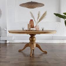 Extending dining table, light oak, dark oak and white colours, perfect size. Alton Weathered Oak Round Extending Dining Table Modish Living