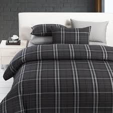 Black And White Plaid Comforter Twin Modern Boys Leisure Black And Grey Plaid Bedding Sets Manly Duvet Cover Set Plaid Bedding Sets Plaid Bedding Bedding Sets Grey