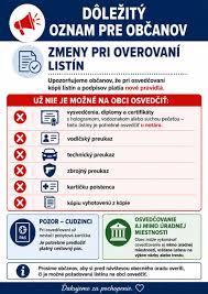 Novinky - Nové pravidlá pri overovaní listín a podpisov - Obec Alekšince