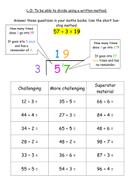 Ks2 Division Written Method Bus Stop Method Math Division Worksheets Studying Math Math Division